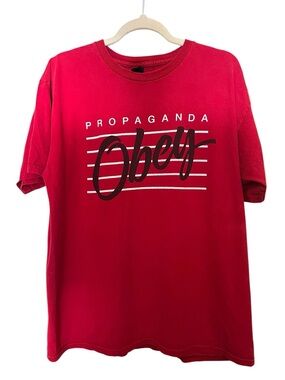 Obey Red 'Propaganda' Graphic Short-Sleeve Tee